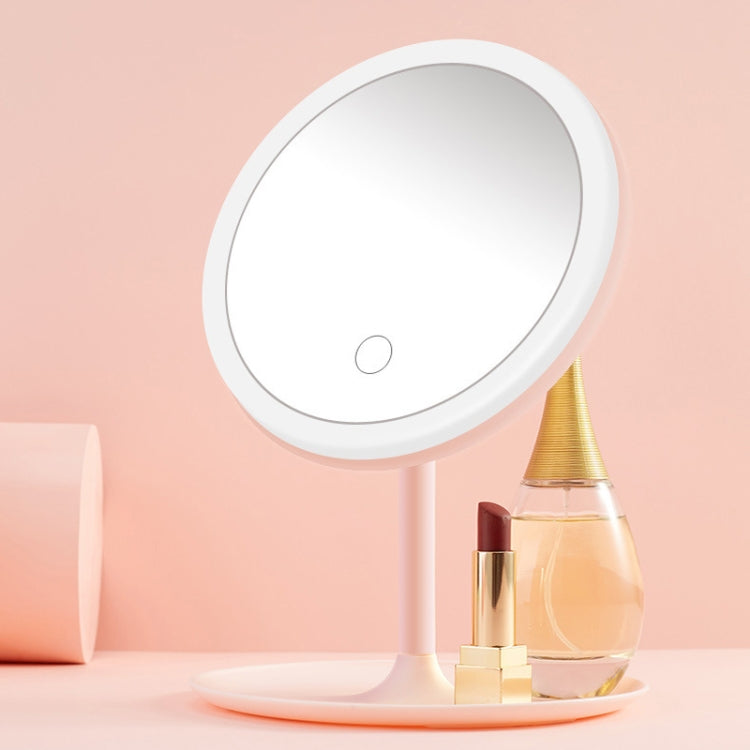 Make-Up Mirror With LED Light Fill Light Dormitory Desktop Dressing Small Mirror Girl Folding And Portable Mirror, Colour: Pink Rechargeable Single Light - Mirror by PMC Jewellery | Online Shopping South Africa | PMC Jewellery