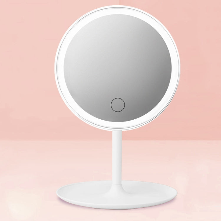 Make-Up Mirror With LED Light Fill Light Dormitory Desktop Dressing Small Mirror Girl Folding And Portable Mirror, Colour: White Rechargeable Three-color Light - Mirror by PMC Jewellery | Online Shopping South Africa | PMC Jewellery