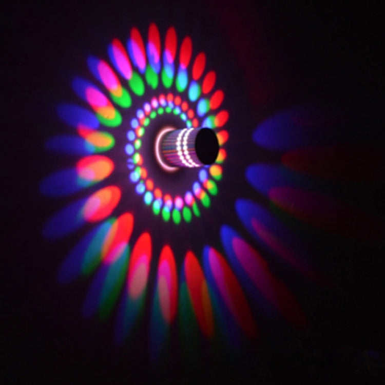 3W Modern Interior Creative Spiral Round Wall Lamp for Club, KTV, Corridor, Aisle, Background Wall Decoration Lamp Wall Mounted(Red+Green+Blue) -  by PMC TechLife | Online Shopping South Africa | PMC TechLife