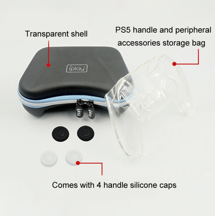 iPlay HBP-283 Gamepad Protective Shell Storage Bag For PS5(Handbag + PC Transparent Cover) - Bags by iplay | Online Shopping South Africa | PMC Jewellery