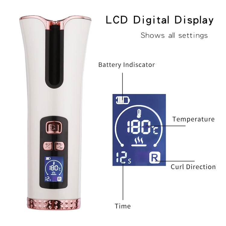 USB Charging Automatic Rotating Curling Iron Portable Wireless Travel Curling Iron(White) - Hair Curler by PMC TechLife | Online Shopping South Africa | PMC TechLife
