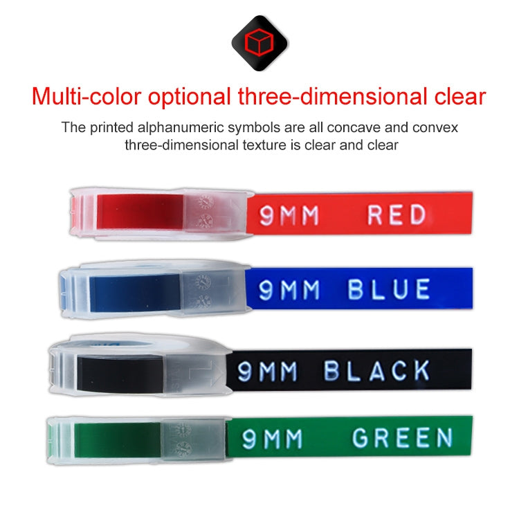 CIDY 9mm 3D Embossed Manual Label Tape, Suitable Label Machine DYMO1610 / Motex1540 Sticker Printer(Pink 3D-PK25) - free shipping - PMC TechLife - Order now!