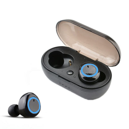 Y50 Sports Outdoor TWS Bluetooth 5.0 Touch Wireless Headphones(Black Blue) - TWS Earphone by PMC Jewellery | Online Shopping South Africa | PMC Jewellery