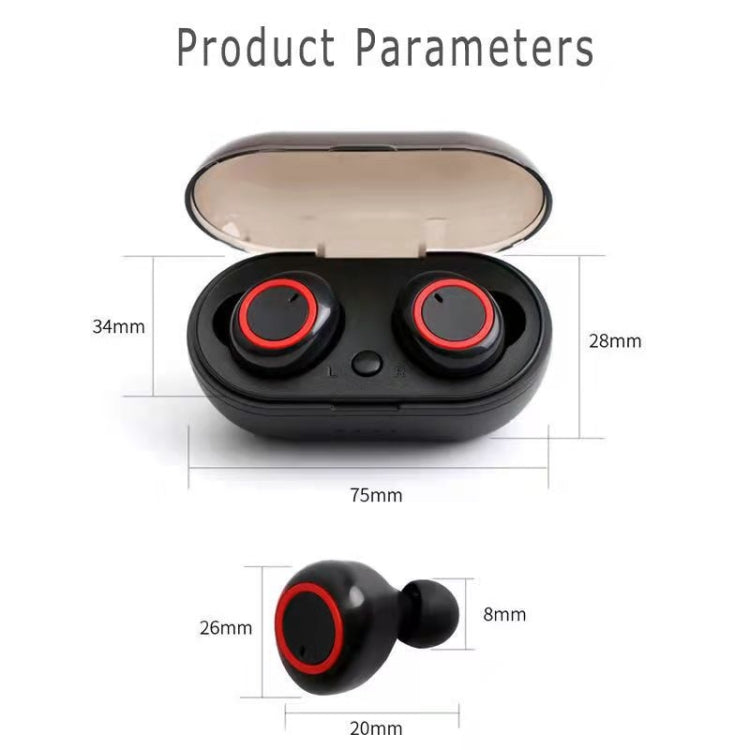 Y50 Sports Outdoor TWS Bluetooth 5.0 Touch Wireless Headphones(Black Blue) - TWS Earphone by PMC TechLife | Online Shopping South Africa | PMC TechLife