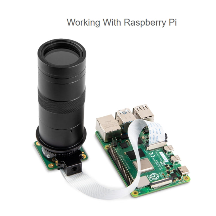 Waveshare 100X Industrial Microscope Lens, C/CS-Mount, for Raspberry Pi HQ Camera(24229) - Modules Expansions Accessories by Waveshare | Online Shopping South Africa | PMC Jewellery