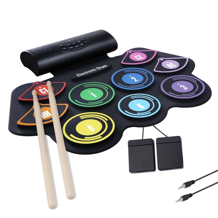 Hand-Rolled Drum Set Color Electronic Drum Lithium Battery Rechargeable Silicone Drum Set - Percussion Instruments by PMC Jewellery | Online Shopping South Africa | PMC Jewellery