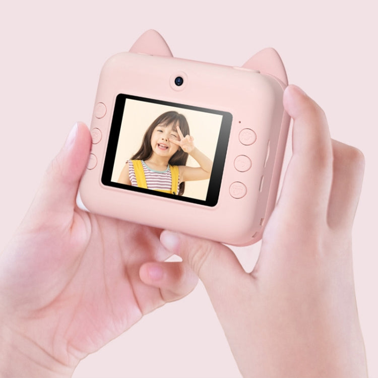 P1 32GB Children Instant Camera 1200W Front And Rear Dual-Lens Mini Print Photographic Digital Camera Toy(Pink Cat) - Children Cameras by PMC TechLife | Online Shopping South Africa | PMC TechLife
