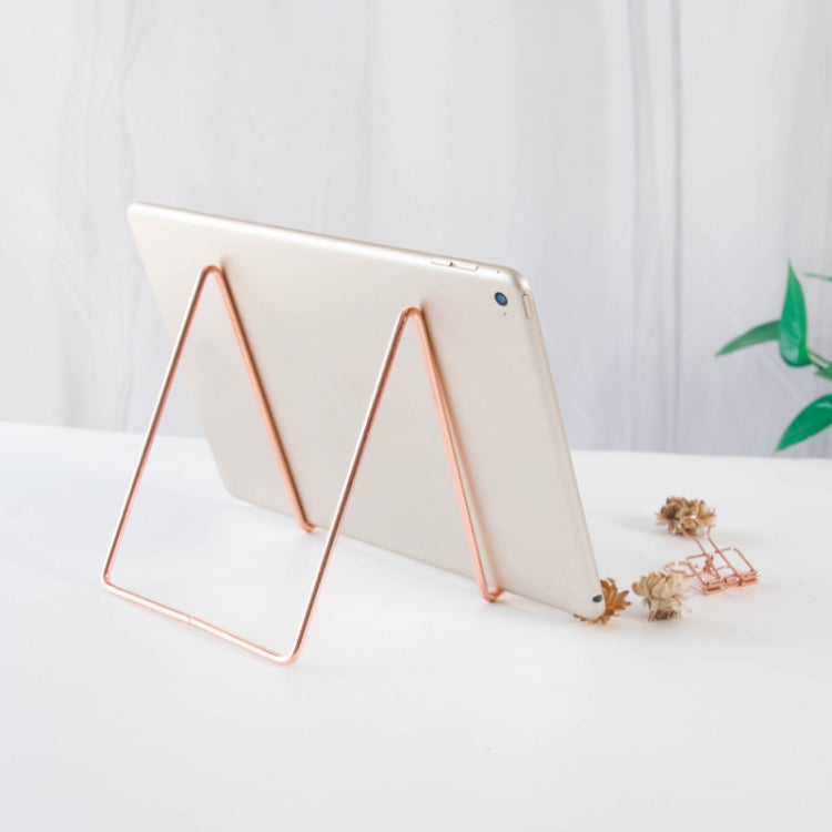 4 PCS Desktop Iron Art Plating Bracket for iPad / CD Display / Cookbook / Plate(Golden) - Desktop Holder by PMC TechLife | Online Shopping South Africa | PMC TechLife