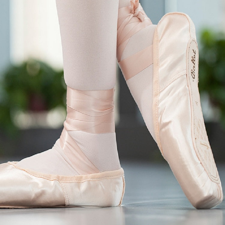 Ballet Lace Pointe Shoes Professional Flat Dance Shoes, Size: 32(Satin Nude) - Yoga Socks & Shoes by PMC Jewellery | Online Shopping South Africa | PMC Jewellery