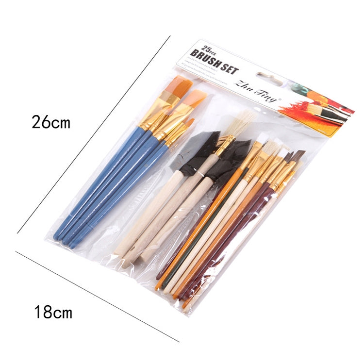 ZHU TING 25 PCS / Set Multifunctional Oil Paint Brush Gouache Watercolor Acrylic Paint Brush Student Painting Supplies - Art Supplies by ZHU TING | Online Shopping South Africa | PMC Jewellery