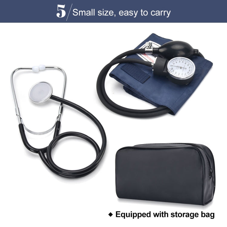 Manual Blood Pressure Watch With Stethoscope Double Tube Double Head Old Sphygmomanometer Arm Type Sphygmomanometer - Sphygmomanometer by PMC Jewellery | Online Shopping South Africa | PMC Jewellery