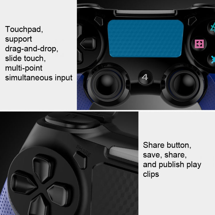 2 PCS Bluetooth Wireless Gamepad Touch Screen With Light Audio Dual Vibration Controller For PS4(Black) - Gamepads by PMC Jewellery | Online Shopping South Africa | PMC Jewellery