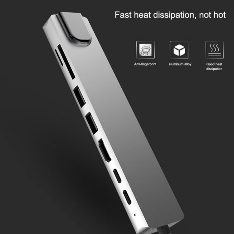 WC7367 8 in 1 87W Type-C to PD+USB3.0x2+SD+TF+HDMI+RJ45+Type-c Docking Station HUB - USB HUB by PMC TechLife | Online Shopping South Africa | PMC TechLife