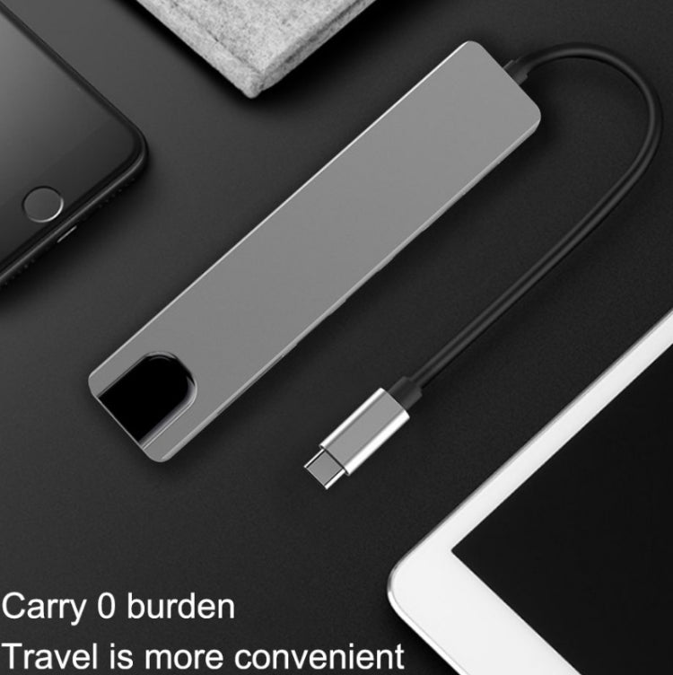 WC7367 8 in 1 87W Type-C to PD+USB3.0x2+SD+TF+HDMI+RJ45+Type-c Docking Station HUB - USB HUB by PMC TechLife | Online Shopping South Africa | PMC TechLife