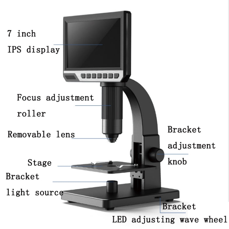 2000X 7 Inch Microbial Cell Observation Microscope Electronic Digital Magnifying Glass - Digital Microscope by PMC Jewellery | Online Shopping South Africa | PMC Jewellery