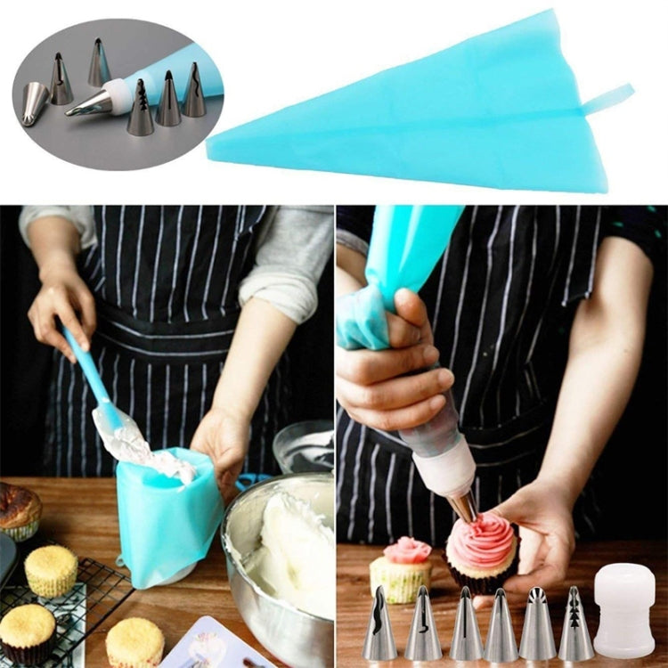 2 Sets Reusable Silicone Pastry Bag Cake Decorating Tools with 16 Nozzles Tips(Pink) - Food Molds by PMC TechLife | Online Shopping South Africa | PMC TechLife