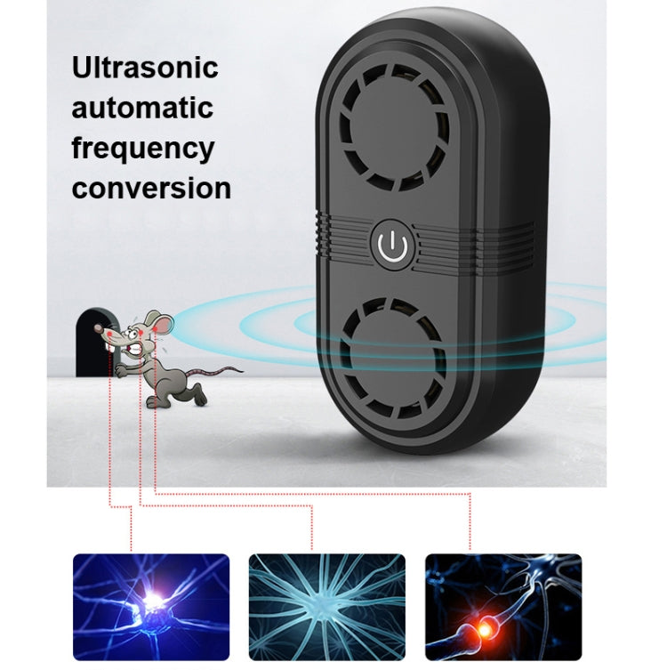 BG307 Ultrasonic Mole Repellent Mosquito Repellent Household Indoor Double Horn Electronic Insect Repellent, Plug Type:  EU Plug 220V(Black) - Repellents by PMC TechLife | Online Shopping South Africa | PMC TechLife