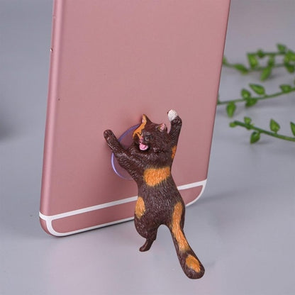 60 PCS Sucker Design Cute Cat Smartphone Holder(Brown orange) - Desktop Holder by PMC Jewellery | Online Shopping South Africa | PMC Jewellery