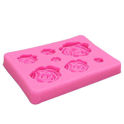 2 PCS DIY Handmade Soap Chocolate Fondant Baking Mold 3D Rose Flower Cake Decoration Silicone Mold(Pink) - Food Molds by PMC Jewellery | Online Shopping South Africa | PMC Jewellery