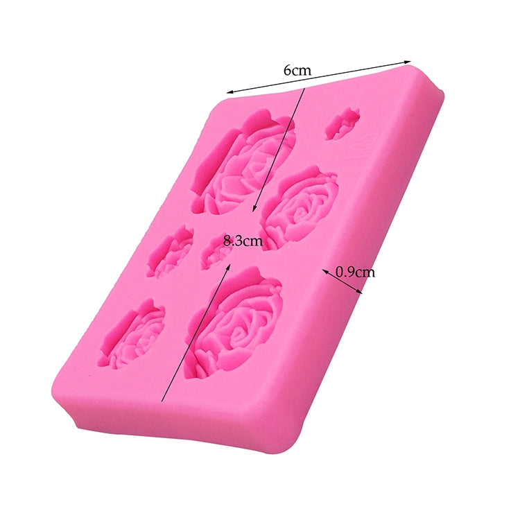 2 PCS DIY Handmade Soap Chocolate Fondant Baking Mold 3D Rose Flower Cake Decoration Silicone Mold(Pink) - Food Molds by PMC TechLife | Online Shopping South Africa | PMC TechLife