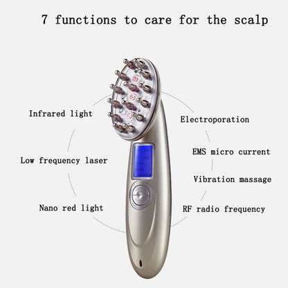 RF Hair Growth Comb Scalp Oil Control & Anti-Hair Loss Massager English Manual(Golden) - Combs by PMC Jewellery | Online Shopping South Africa | PMC Jewellery