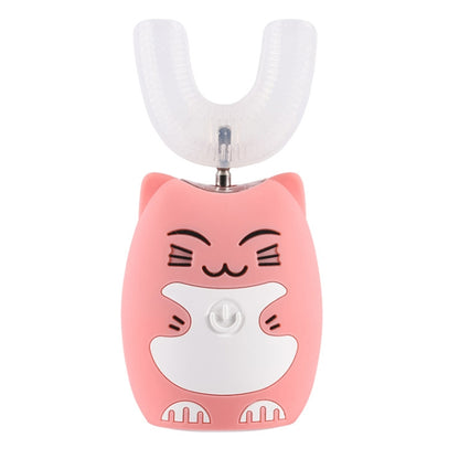 JY968 Children Automatic Intelligent Ultrasonic Voice Broadcast Mouth U-Shaped Electric Toothbrush, Product specifications: Cat 2-6 years old(Pink) - Toothbrushes by PMC Jewellery | Online Shopping South Africa | PMC Jewellery