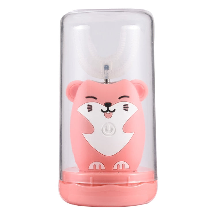 JY968 Children Automatic Intelligent Ultrasonic Voice Broadcast Mouth U-Shaped Electric Toothbrush, Product specifications: Mouse 7-13 years old(Pink) - Toothbrushes by PMC Jewellery | Online Shopping South Africa | PMC Jewellery