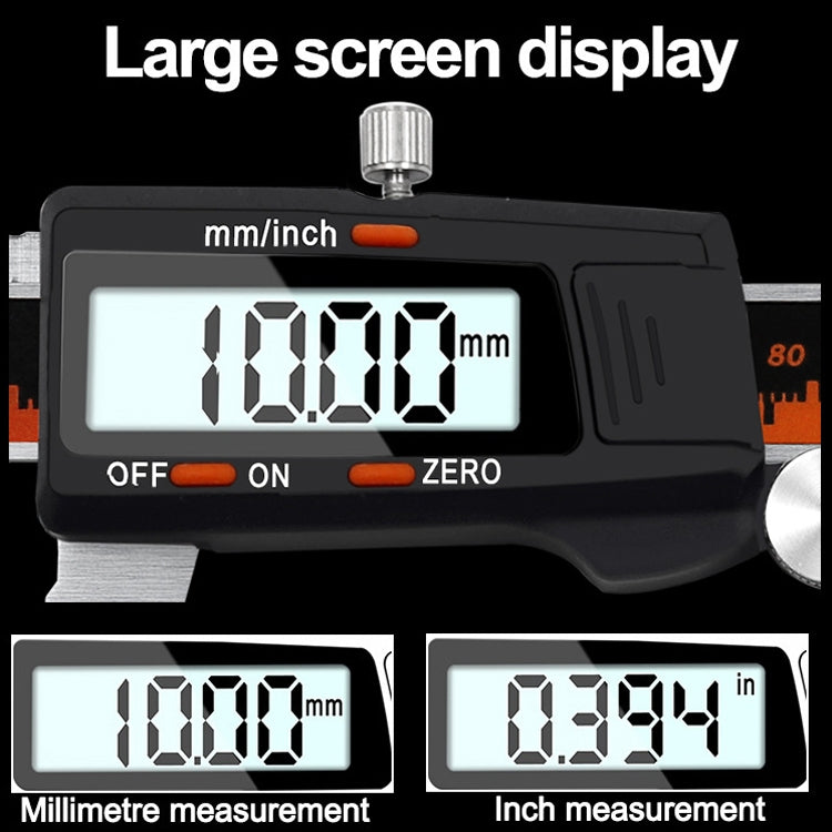 0-150mm Plastic Meter Stainless Steel Body Digital Display Electronic High-Precision Vernier Caliper, Specification: 2 Units of mm/inch - Measuring Tools by PMC TechLife | Online Shopping South Africa | PMC TechLife