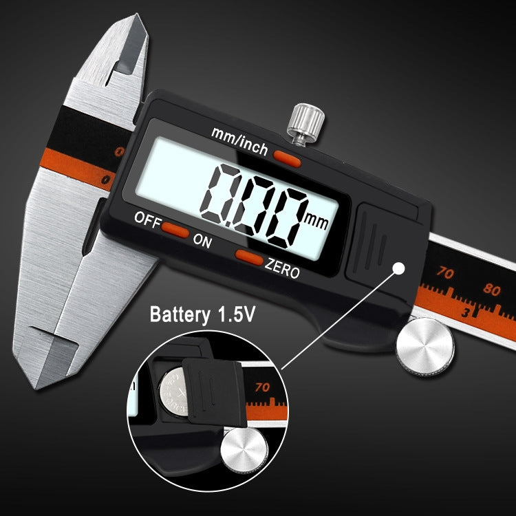 0-150mm Plastic Meter Stainless Steel Body Digital Display Electronic High-Precision Vernier Caliper, Specification: 2 Units of mm/inch - Measuring Tools by PMC TechLife | Online Shopping South Africa | PMC TechLife