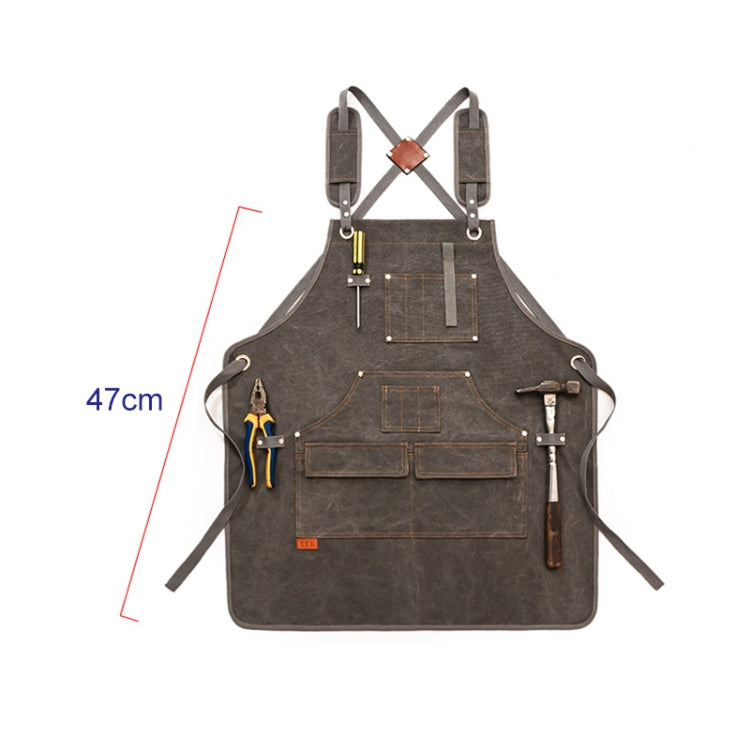 Canvas Apron Barber Roasting Cafe Gardening Woodworking Men And Women Canvas Work Clothes, Specification: For Children 47cm(Gray) - Aprons & Caps by PMC Jewellery | Online Shopping South Africa | PMC Jewellery