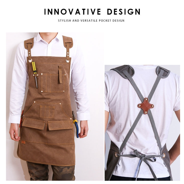 Canvas Apron Barber Roasting Cafe Gardening Woodworking Men And Women Canvas Work Clothes, Specification: For Children 47cm(Gray) - Aprons & Caps by PMC TechLife | Online Shopping South Africa | PMC TechLife