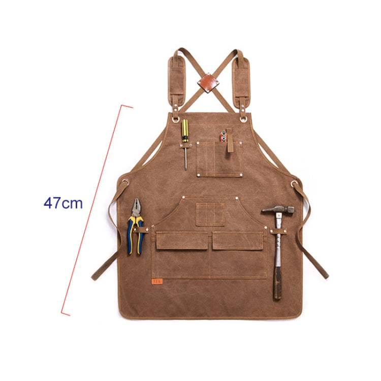 Canvas Apron Barber Roasting Cafe Gardening Woodworking Men And Women Canvas Work Clothes, Specification: For Children 47cm(Yellow) - Aprons & Caps by PMC TechLife | Online Shopping South Africa | PMC TechLife