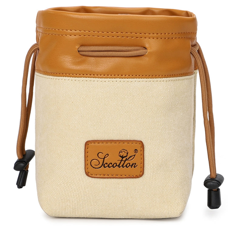 S.C.COTTON Liner Bag Waterproof Digital Protection Portable SLR Lens Bag Micro Single Camera Bag Photography Bag, Colour:  Beige L - Lens Bag by PMC TechLife | Online Shopping South Africa | PMC TechLife