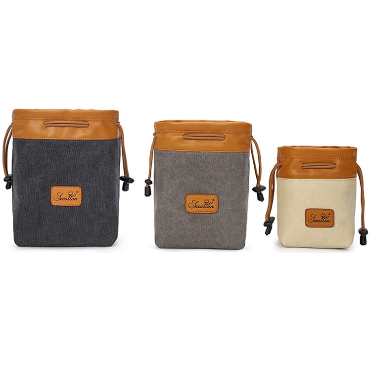 S.C.COTTON Liner Bag Waterproof Digital Protection Portable SLR Lens Bag Micro Single Camera Bag Photography Bag, Colour:  Beige L - Lens Bag by PMC TechLife | Online Shopping South Africa | PMC TechLife