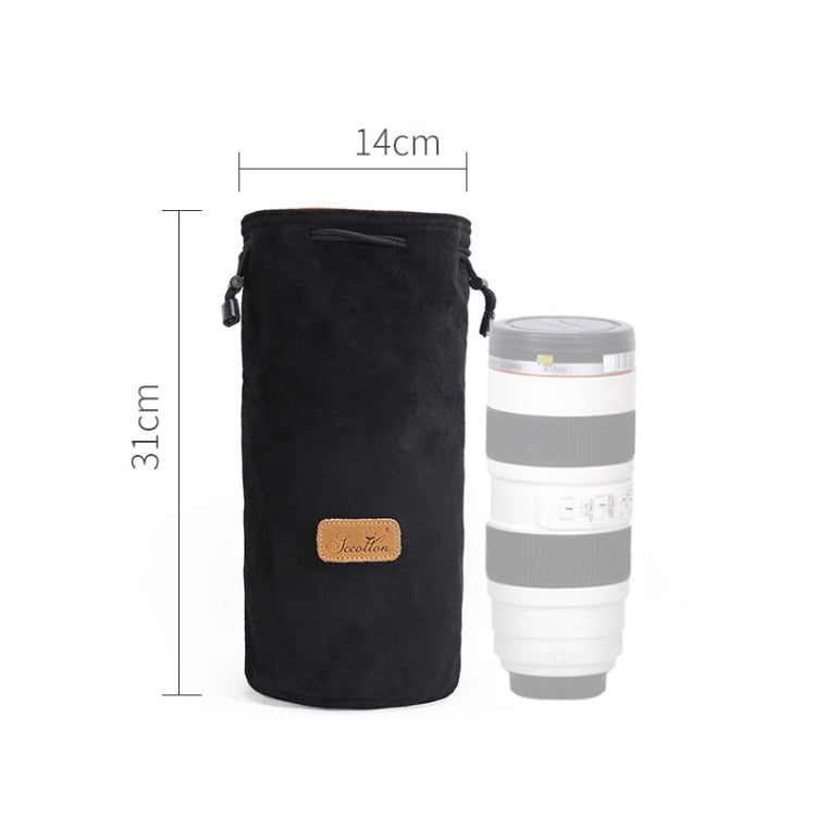 S.C.COTTON Liner Shockproof Digital Protection Portable SLR Lens Bag Micro Single Camera Bag Round Black L - Lens Bag by S.C.COTTON | Online Shopping South Africa | PMC TechLife | Buy Now Pay Later Mobicred