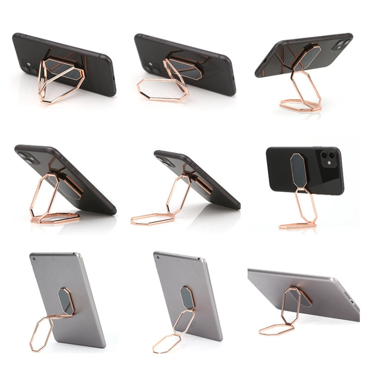 Folding And Sticking Zinc Alloy Mobile Phone Ring Holder Car Magnetic Ring Buckle(Rose Gold) - Ring Holder by PMC TechLife | Online Shopping South Africa | PMC TechLife