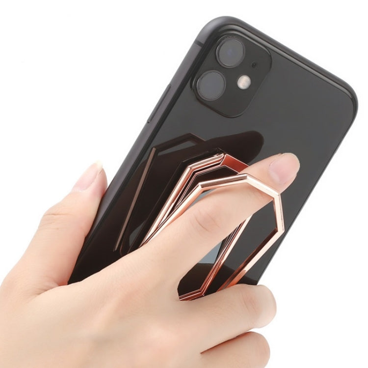 Folding And Sticking Zinc Alloy Mobile Phone Ring Holder Car Magnetic Ring Buckle(Rose Gold) - Ring Holder by PMC TechLife | Online Shopping South Africa | PMC TechLife