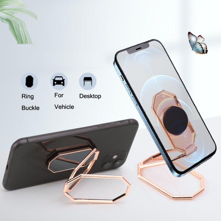 Folding And Sticking Zinc Alloy Mobile Phone Ring Holder Car Magnetic Ring Buckle(Cool Black) - free shipping - PMC TechLife - Order now!