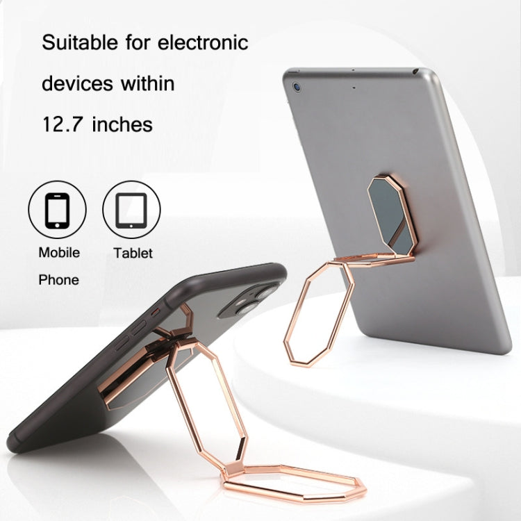 Folding And Sticking Zinc Alloy Mobile Phone Ring Holder Car Magnetic Ring Buckle(Rose Gold) - Ring Holder by PMC TechLife | Online Shopping South Africa | PMC TechLife