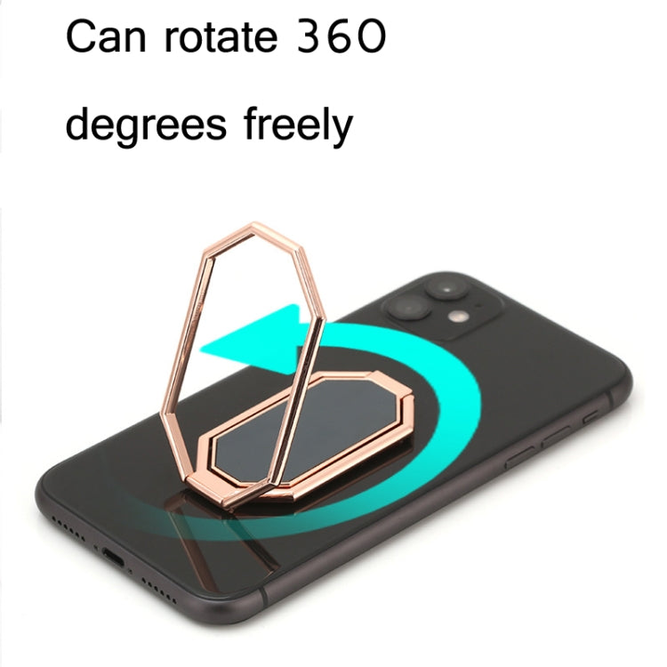 Folding And Sticking Zinc Alloy Mobile Phone Ring Holder Car Magnetic Ring Buckle(Rose Gold) - Ring Holder by PMC TechLife | Online Shopping South Africa | PMC TechLife
