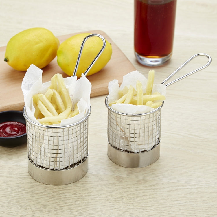 J13449 Stainless Steel Mini Fries Basket Restaurant Snack Bread Plate - Cutlery Sets by PMC Jewellery | Online Shopping South Africa | PMC Jewellery