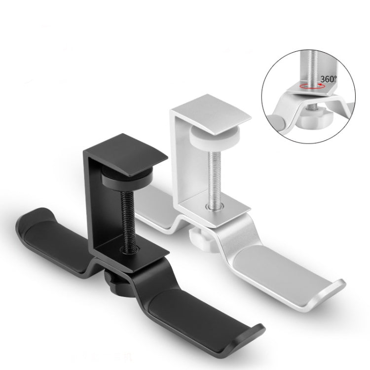 Universal Metal Headphone Double Bracket Headphone Hanger Desktop Lock Clip Headphone Display Shelf(Black) - Anti-lost & Holder by PMC TechLife | Online Shopping South Africa | PMC TechLife