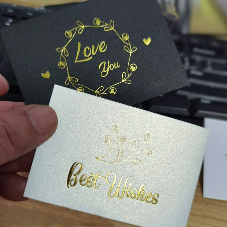 100 PCS Wedding Blessing Card Thank You Message Gift Decoration Card Bronzing Flower Greeting Card Happy Birthday ���White��� - free shipping - PMC TechLife - Order now!