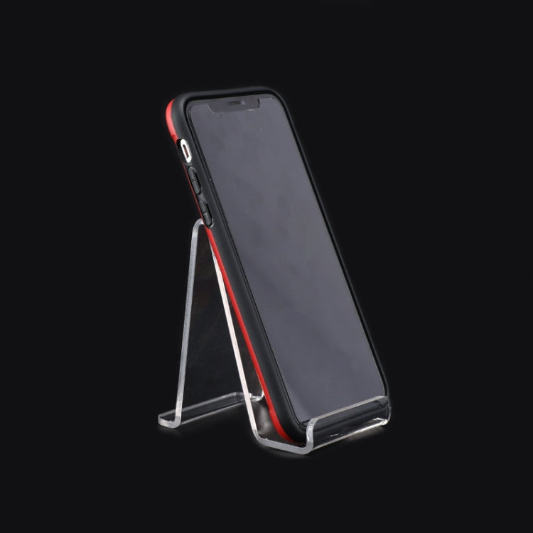 QH-018 10 PCS Acrylic Transparent Mobile Phone Display Stand(Transparent) - Desktop Holder by PMC TechLife | Online Shopping South Africa | PMC TechLife