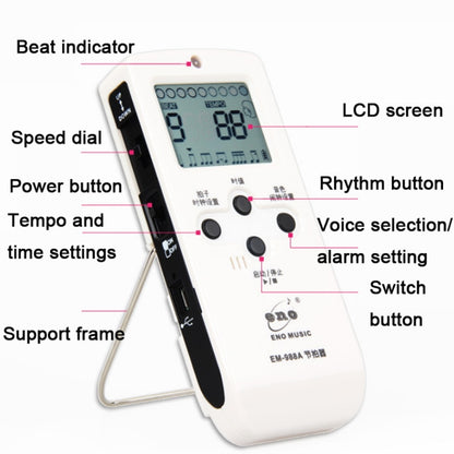 ENO EM-988A Electronic Vocal Rechargeable Metronome For Piano/Guitar/Drum/Guzheng/Violin(Pink) - Stringed Instruments by PMC Jewellery | Online Shopping South Africa | PMC Jewellery