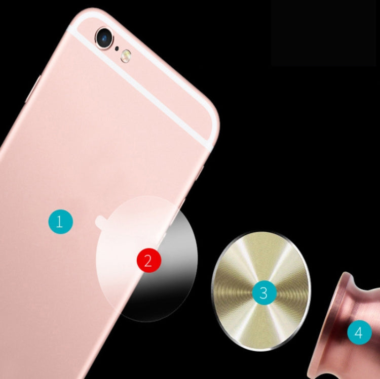 10 PCS CD Texture Aluminum Alloy Magnetic Sheet Magnetic Patch Set For Car Phone Holder, With Alcohol Cotton Sheet And Protective Film(Rose Gold) - Hand-Sticking Bracket by PMC TechLife | Online Shopping South Africa | PMC TechLife
