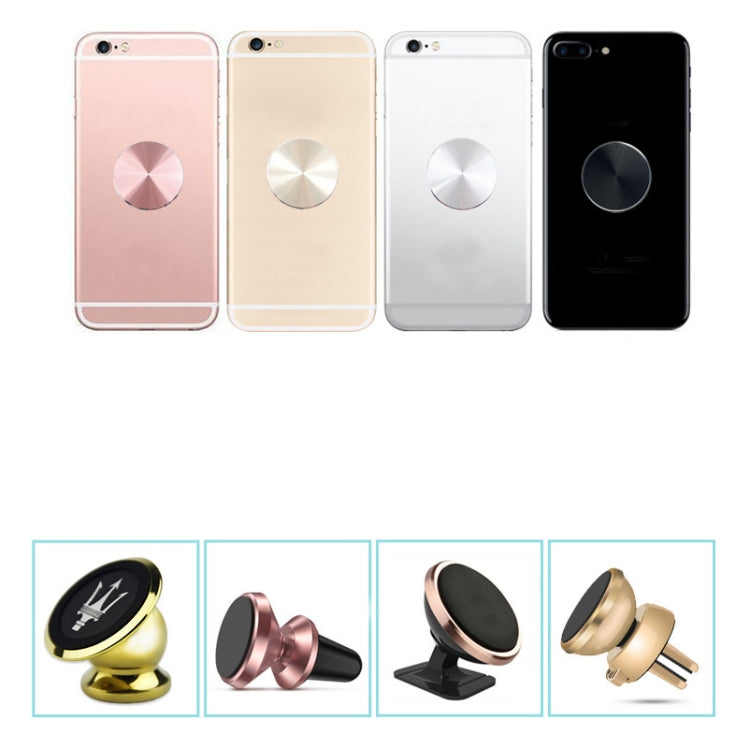 10 PCS CD Texture Aluminum Alloy Magnetic Sheet Magnetic Patch Set For Car Phone Holder, With Alcohol Cotton Sheet And Protective Film(Rose Gold) - Hand-Sticking Bracket by PMC TechLife | Online Shopping South Africa | PMC TechLife