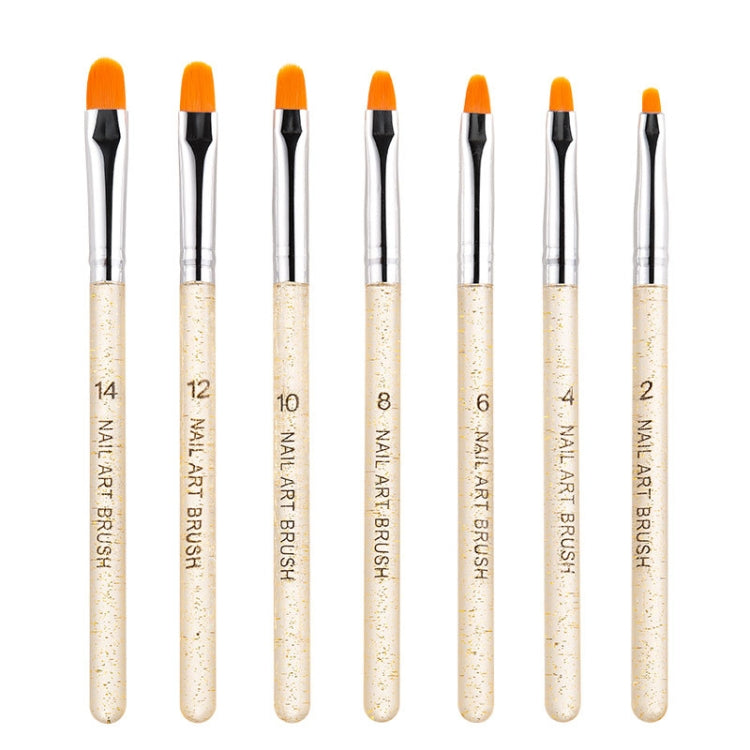 2 Sets 7 In 1 Phototherapy Pen Round Head Line Pen Transparent Rod Painted Pen Drawing Pen Nail Art Brush Tool(Gold Power) - free shipping - PMC TechLife - Order now!