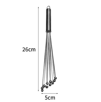2 PCS Manual Whisk Stainless Steel Glass Bead Egg Whisk Kitchen Household Hand-Held Baking Tools Type A 10 Inch - Stirrer & Squeezer by PMC Jewellery | Online Shopping South Africa | PMC Jewellery