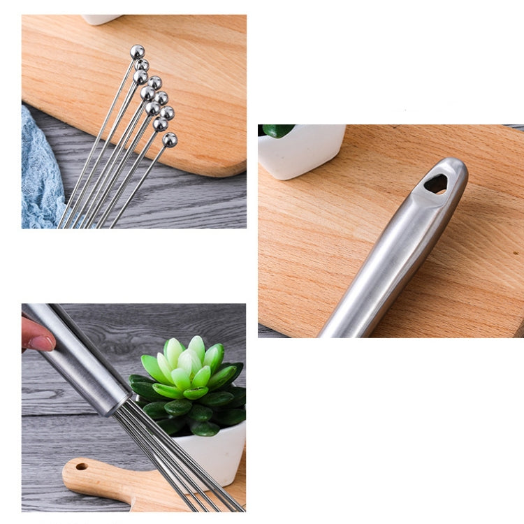 2 PCS Manual Whisk Stainless Steel Glass Bead Egg Whisk Kitchen Household Hand-Held Baking Tools  Type C 12 inch - Stirrer & Squeezer by PMC TechLife | Online Shopping South Africa | PMC TechLife